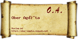 Ober Agáta névjegykártya
